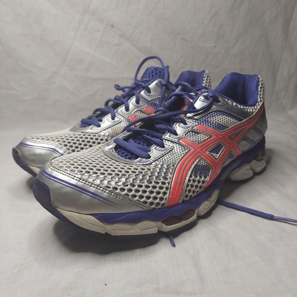 Asics Gel-Cumulus 15 Women 12 Running Training Shoes T3C5N Silver Purple Pink - Picture 1 of 5